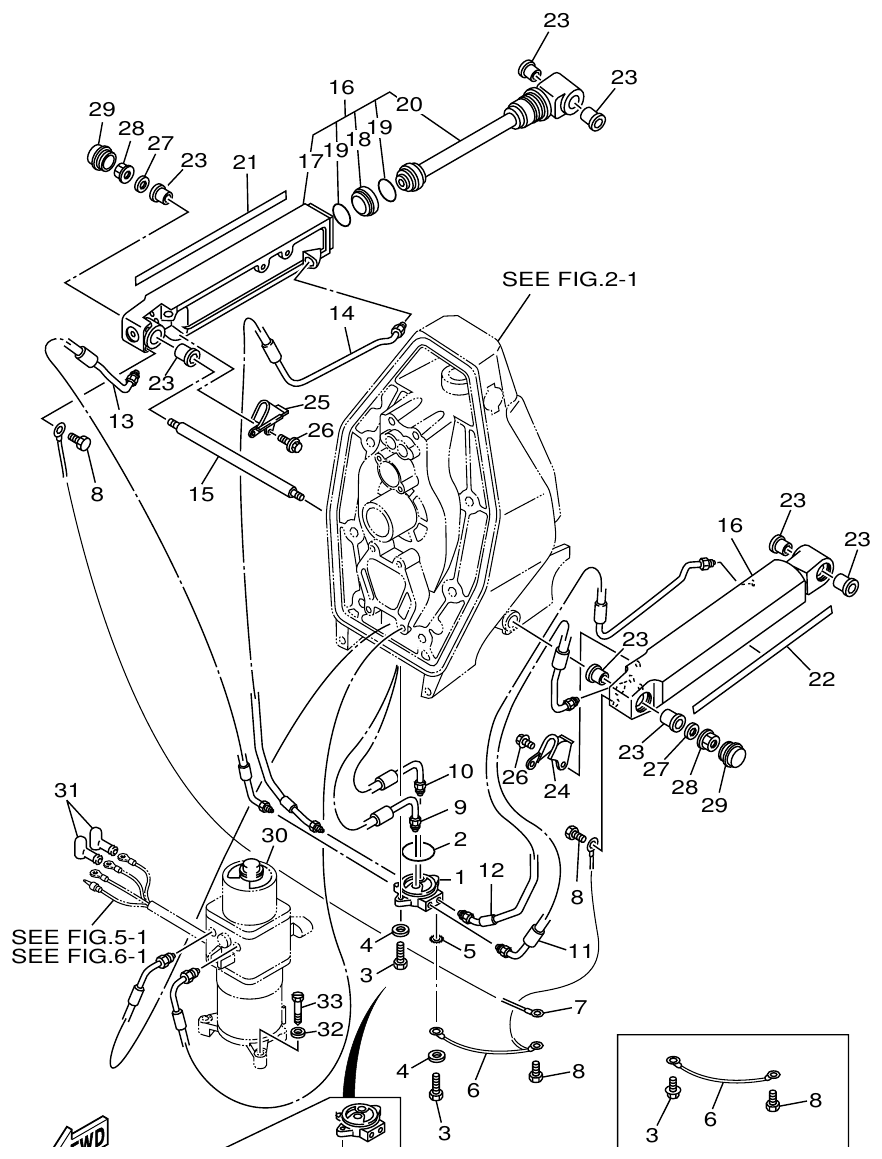 Yamaha DE-DHD6U3 TILT CYLINDER parts diagram